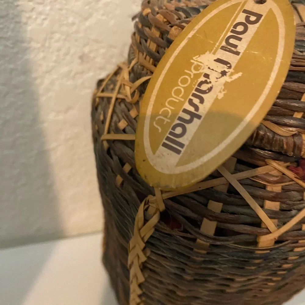Vintage 80s Paul Marshall Philippines Woven Potpourri Scented Basket with Lid 7”